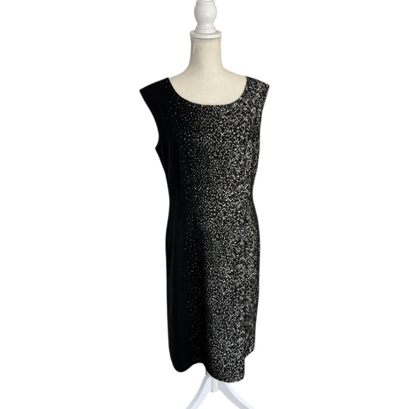 Lafayette 148 Sheath Black Ivory Dress - Picture 1 of 16